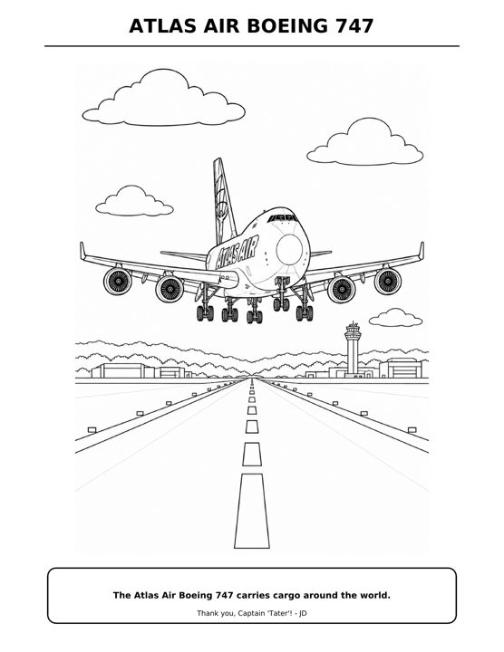 Atlas Air 747 coloring page