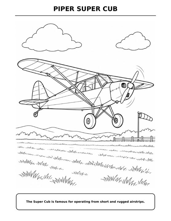 Piper Super Cub coloring page