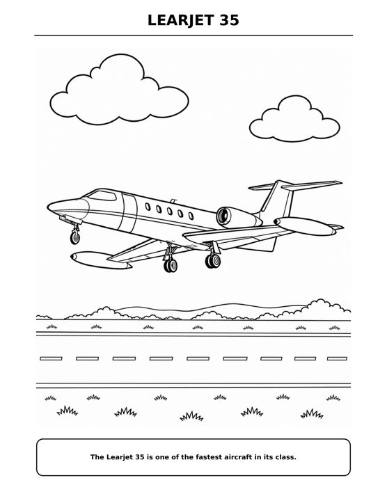 Learjet 35 coloring page